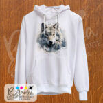 Felpa unisex Lupo con cappuccio e tascone