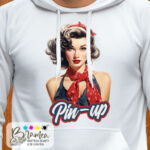 Felpa unisex 'Pin-up' con cappuccio e tascone - immagine 2