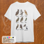 T-Shirt "Serie completa rapaci notturni" Taglia XL/bianca