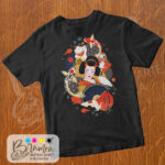 T-shirt giapponese geisha carpe koi maneki neko daruma gru Japan style
