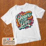 T-Shirt Peace and Love - immagine 2