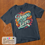 T-Shirt Peace and Love - immagine 4