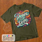 T-Shirt Peace and Love - immagine 6