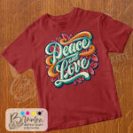 T-Shirt Peace and Love - immagine 7
